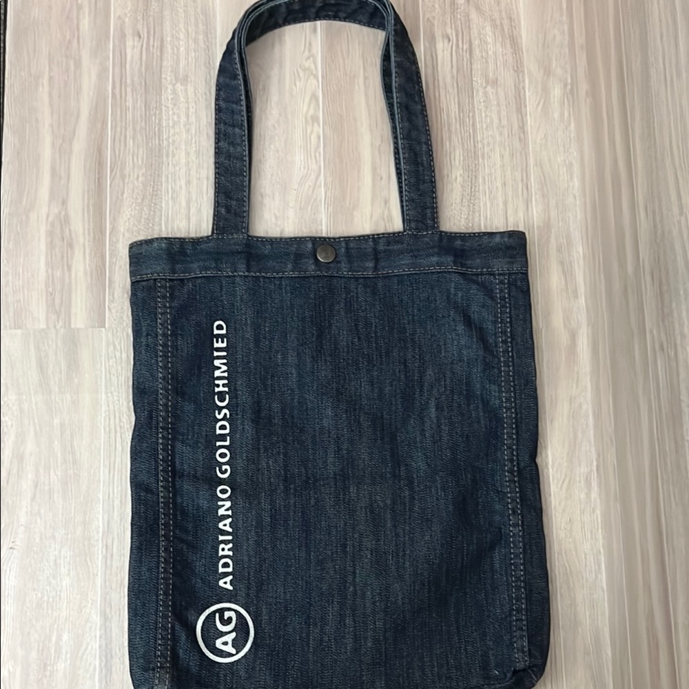 Ag Adriano Goldschmied Blue Denim Tote Practical Accessory Bag